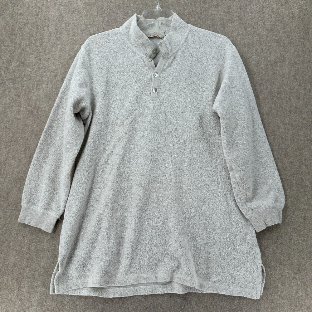 Soft Surroundings Gray Fleece‎ Long Sleeve Pullover Womens XL Tunic Top